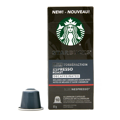 Starbucks Nespresso Coffee Pods Ground Coffee Decaf Espresso 10 Capsules 57 g