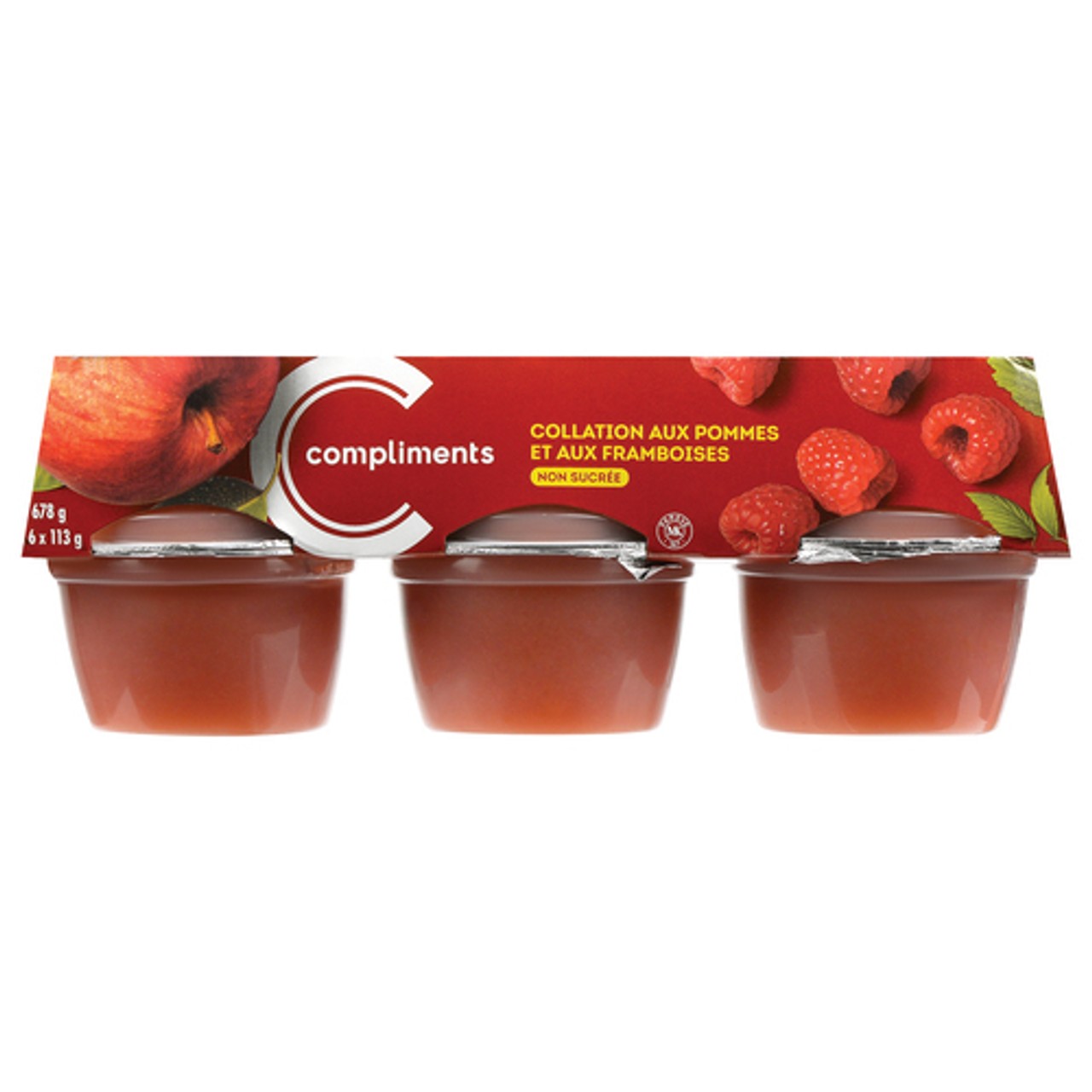 Compliments Unsweetened Snack Cups Apple Raspberry 6 x 113 g - Voilà ...