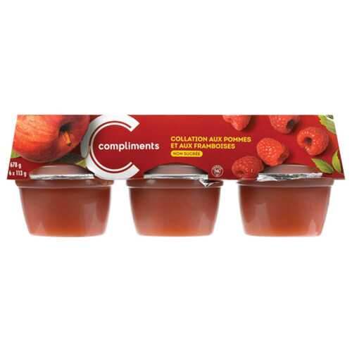Compliments Unsweetened Snack Cups Apple Raspberry 6 x 113 g