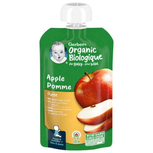 Gerber Organic Purée For Baby 6m+ Apple 128 ml