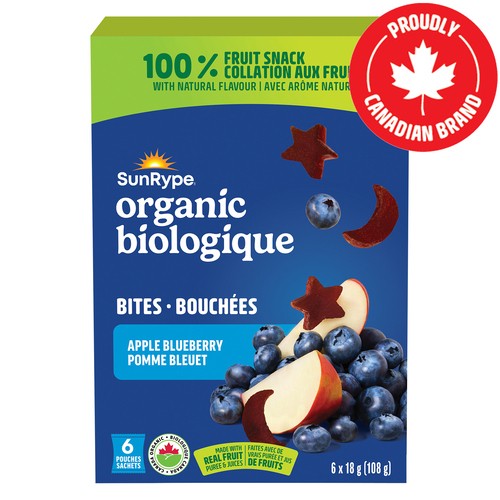 SunRype Organic Fruit Bites Apple Blueberry 6 x 18 g