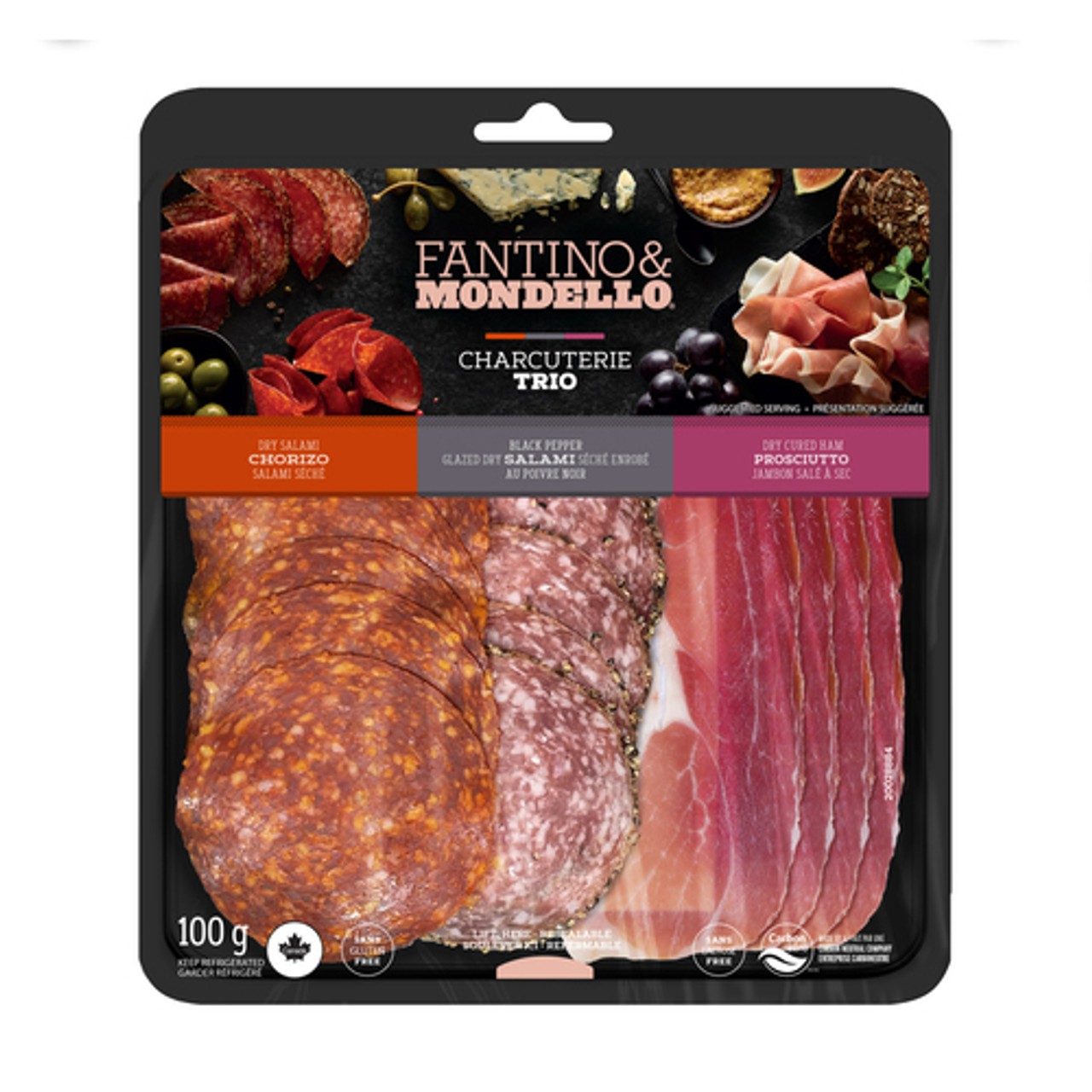 Passione Salame Trio Salumi Pasini Gift Board | 1 Campagnolo 600g 1 Large 700g Fillet 1 Felino IGP Trancio Salami 350g | Acacia Chopping Board Included - View #11