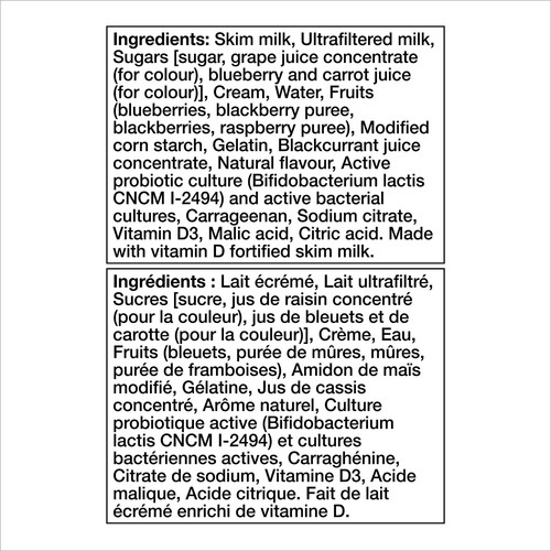 Activia Probiotic Yogurt Blackberry Blueberry Blackcurrent Berries Value Size 12 x 100 g