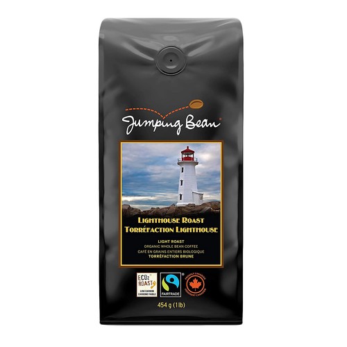 Jumping Bean Coffee Organic Whole Bean Coffee Light House Roast 454 g