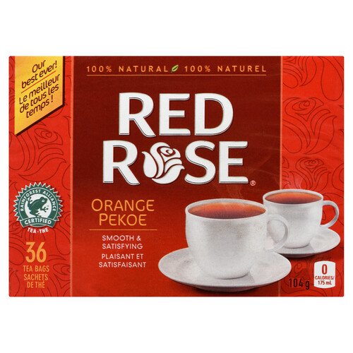 Red Rose Tea Orange Pekoe 36 Tea Bags 