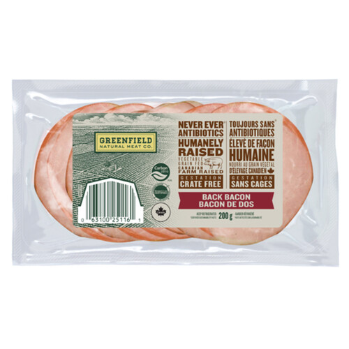 Greenfield Natural Meat Co. Back Bacon 200 g