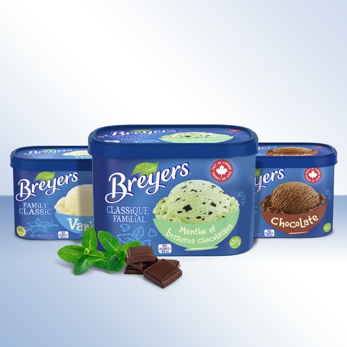 Breyers Frozen Dessert Mint Chocolatey Chip Family Classic 1.66 L
