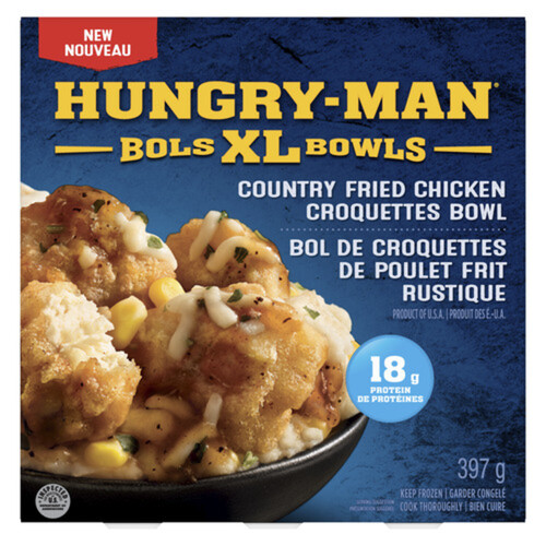 Hungry Man Frozen Entrée Country Fried Chicken Croquettes XL Bowls 397 g