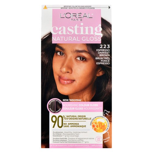 L'Oréal Paris Casting Hair Color Natural Gloss 223 Espresso Darkest Brown 1 Count