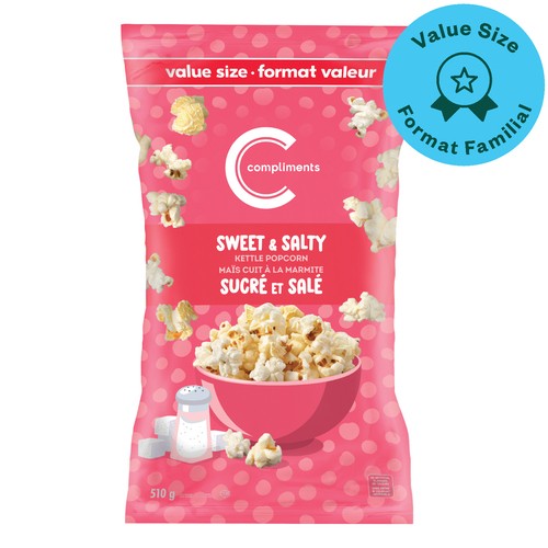 Compliments Kettle Popcorn Sweet & Salty Value Size 510 g