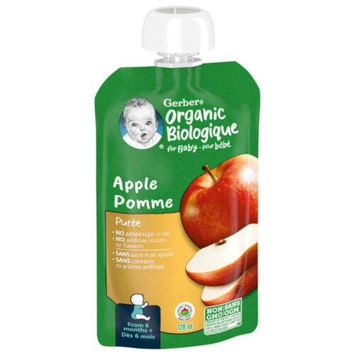 Gerber Organic Purée For Baby 6m+ Apple 128 ml