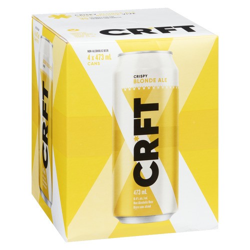 CRFT Crispy Blonde Ale Non Alcoholic Beer 4 x 473 ml (cans)