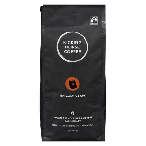 Kicking Horse Coffee Organic Whole Bean Coffee Grizzley Claw 454 g