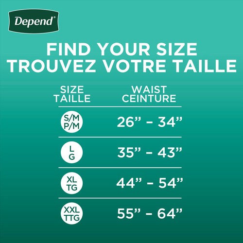 Depend Extra Large Men's Underwear 15 Count