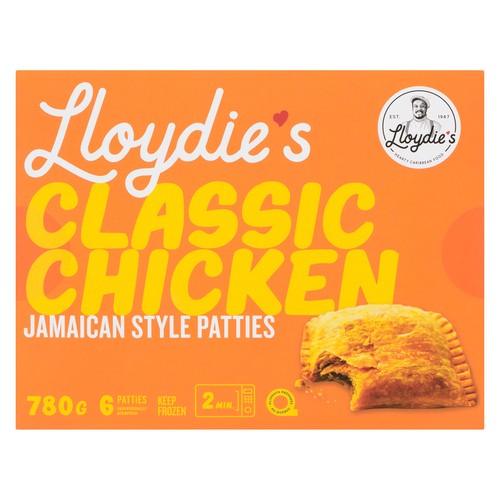 Lloydie's Frozen Jamaican Style Patties Classic Chicken 6 Pack 780 g
