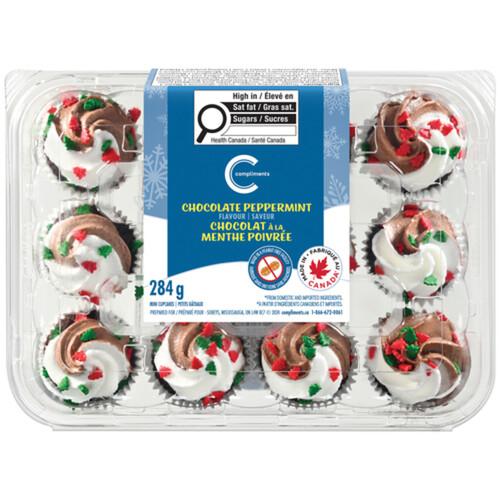 Compliments Mini Cupcakes Chocolate Peppermint 284 g (frozen)