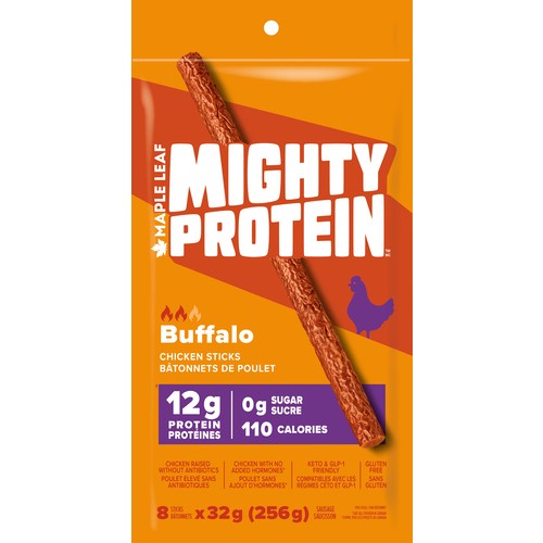 Maple Leaf Mighty Protein Chicken Sticks Buffalo 256 g