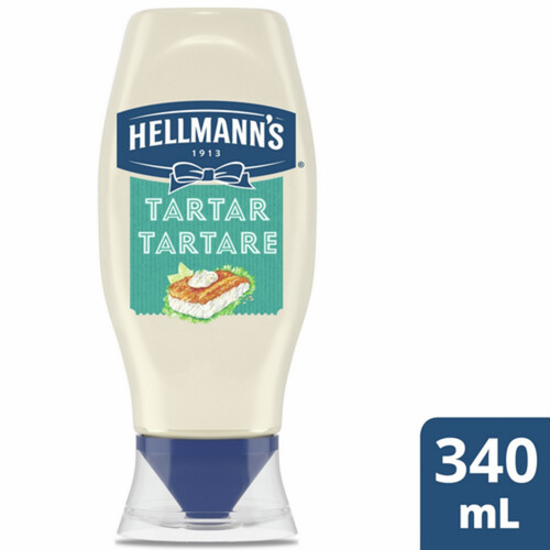 Hellmann'S Tartar Sauce Easy Squeeze Bottle For Fish And Chips And Fishcakes 340 ml