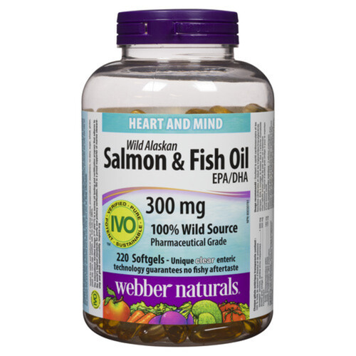 Webber Naturals Wild Alaskan Salmon & Fish Oil 220 Softgel Capsules