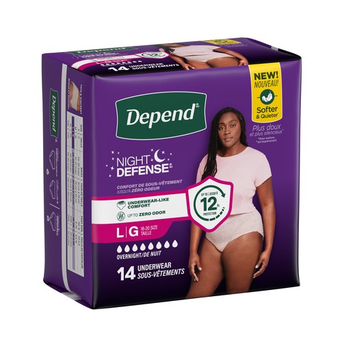 Depend Overnight Women's Underwear Large 14 Count