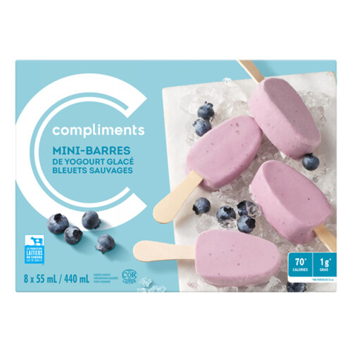 Compliments Mini Frozen Yogurt Bars Wild Blueberry 440 ml