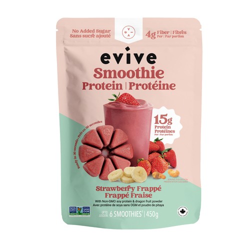 Evive Frozen Smoothie Cubes No Added Sugar Protein Strawberry Frappé 450 g