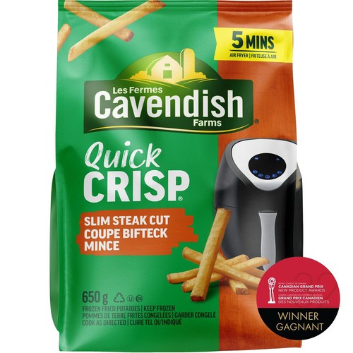 Cavendish Farms Frozen Fries Quick Crisp Slim Steak Cut 650 g