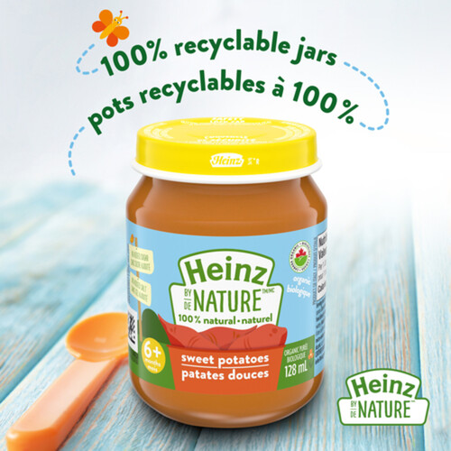 Heinz by Nature Organic 100% Natural Baby Food Sweet Potatoes Purée 128 ml