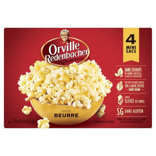 Orville Redenbacher Gluten-Free Mini Popcorn Buttery 4 x 42.5 g