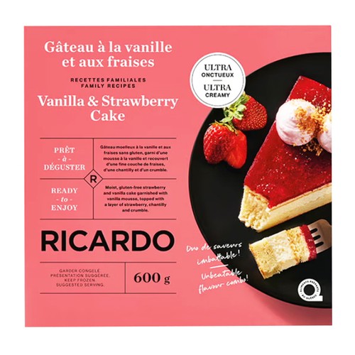 RICARDO Cake Vanilla & Strawberry 600 g (frozen)