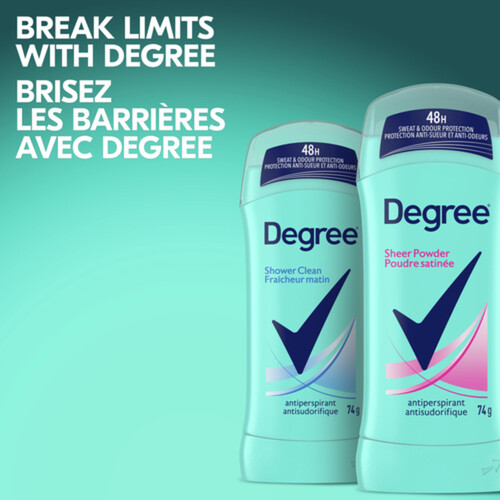 Degree Antiperspirant Stick Sheer Powder For 48 Hour Sweat Protection 74 g