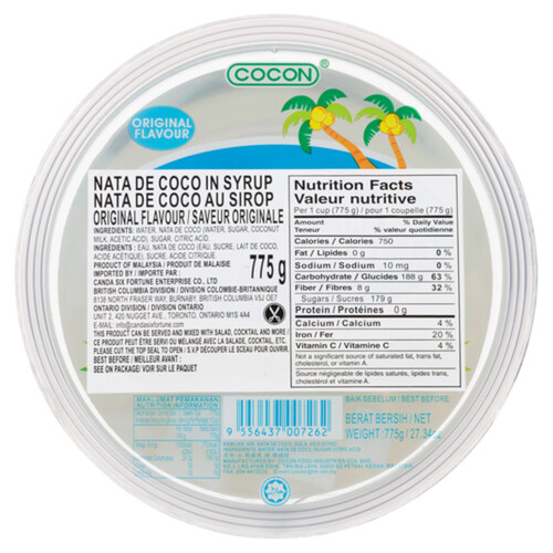 Concon Nata De Coco In Syrup Original Flavour 775 g