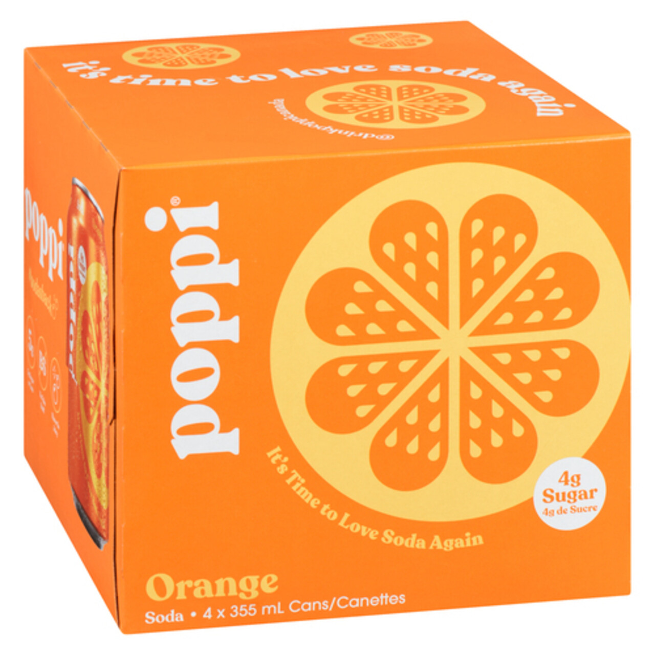 Poppi Soda Orange 4 x 355 ml (cans) Voilà Online Groceries & Offers