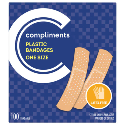 Compliments Plastic Bandages 100 EA