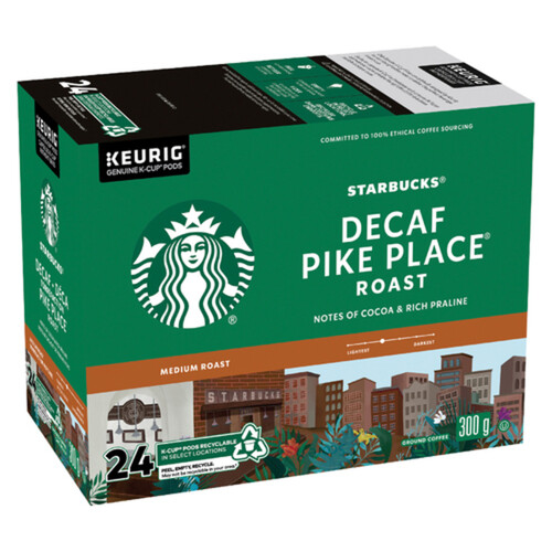 Starbucks Coffee Pods Decaf Pike Place Medium Roast 24 K-Cups 300 g