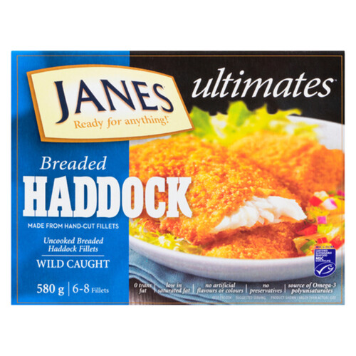 Janes Frozen Haddock Fillets Breaded 580 g
