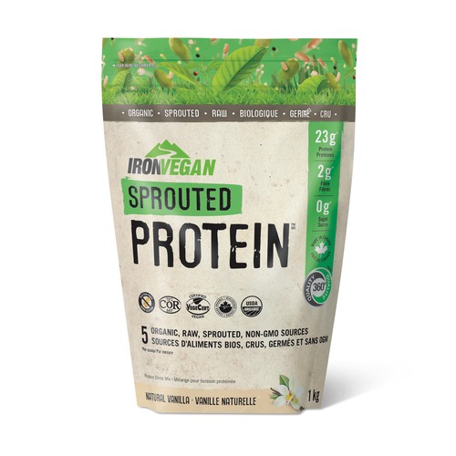 Iron Vegan Organic Sprouted Protein Drink Mix French Vanilla 1 kg