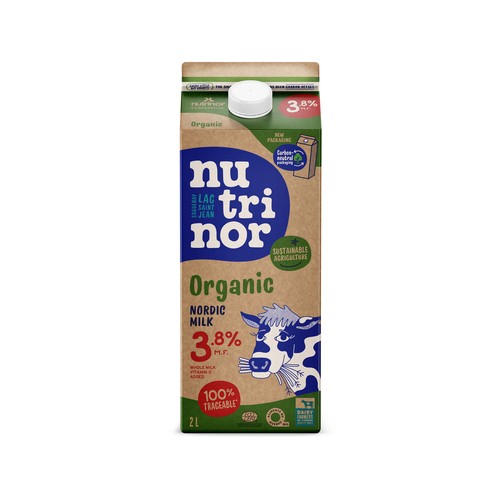 Nutrinor Organic 3.8% Milk Nordic 2 L