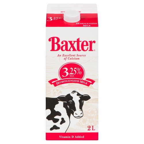 Baxter 3.25% Milk Homogenized Cartoon 2 L