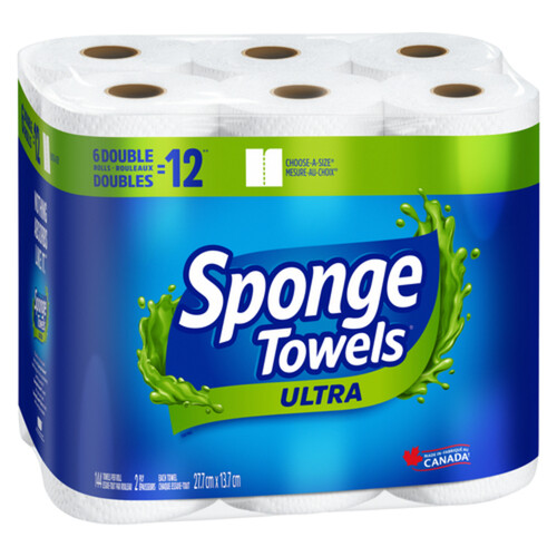 Sponge Towels Ultra Paper Towel 2-Ply 6 Double Rolls x 144 Sheets