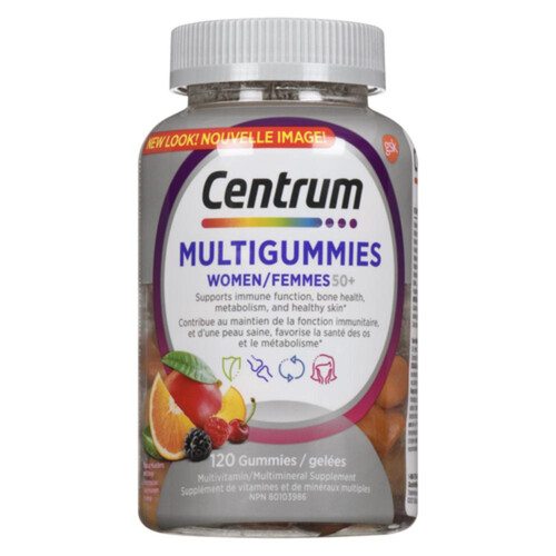 Centrum Multigummies Multivitamin Women 50+ Tropical Mixed Berry Orange 120 Count