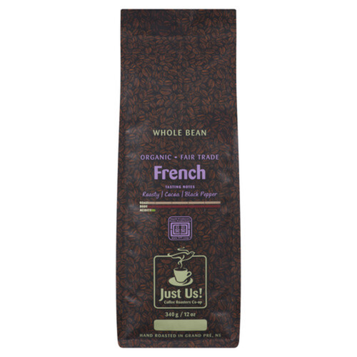 Just Us! Organic Coffee Whole Bean French Roast 340 g