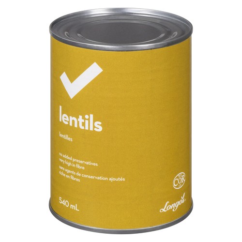 Longo's Canned Lentils 540 ml