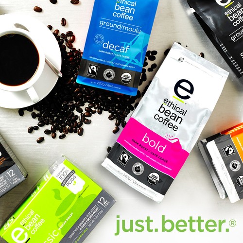 Ethical Bean Whole Bean Coffee Dark Roast Bold 340 g