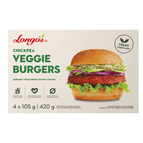 Longo's Frozen Veggie Burgers Chickpea 420 g