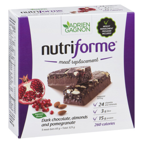 Nutriforme Meal Replacement Bars Dark Chocolate Almond Pomegranate 5 x 65 g