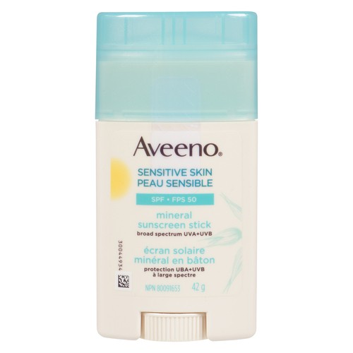 Aveeno Mineral Sunscreen Stick Sensitive Skin SPF 50 42 g