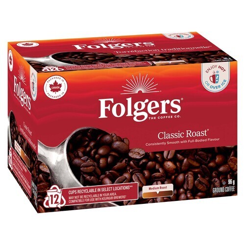 Folgers Gourmet Coffee Classic Roast 12 K-Cups 96 g