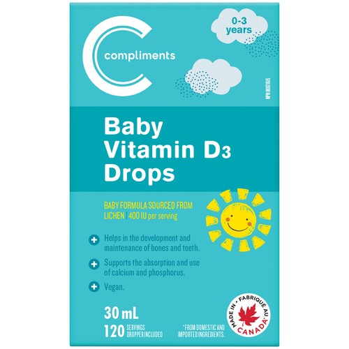 Compliments Baby Nutritional Supplements Vitamin D3 Drops 30 ml