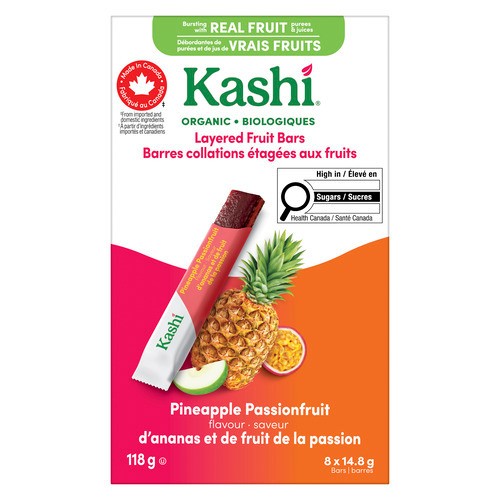 Kashi Organic Layered Fruit Bars Pineapple Passionfruit 8 x 14.8 g 